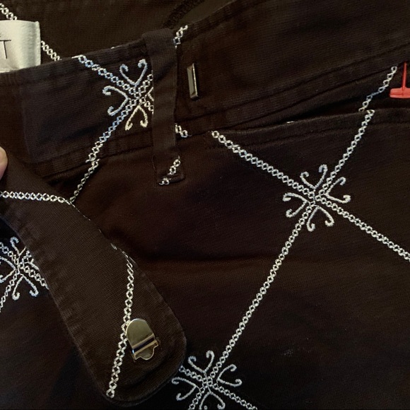 GAP Capris Cropped Pants Black White Diamond Sz 6 - Picture 4 of 8